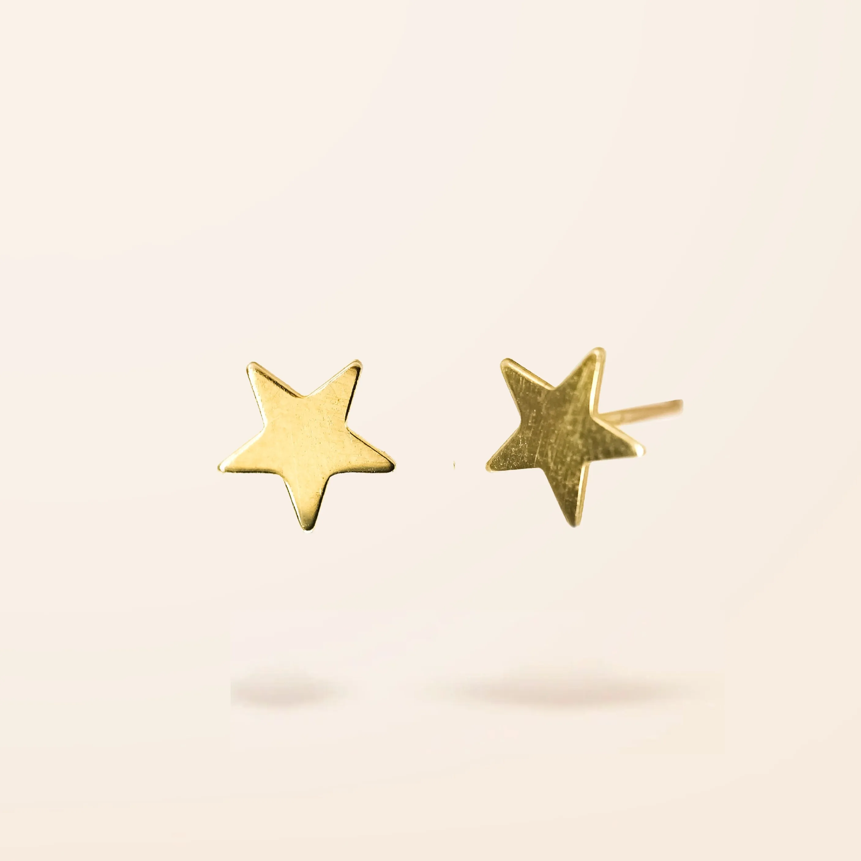 14K Gold Star Stud Earrings