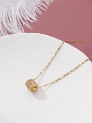 1pc Zirconia Decor Geometric Charm Necklace for Women Jewelry for Women Necklace