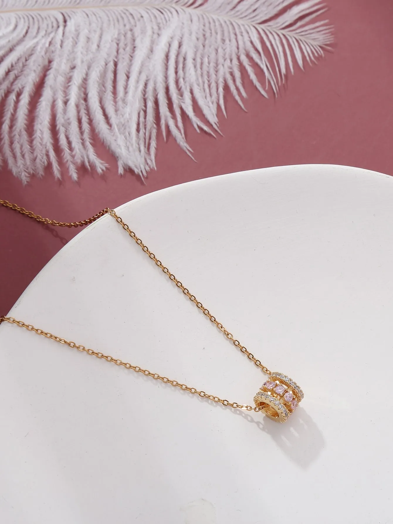 1pc Zirconia Decor Geometric Charm Necklace for Women Jewelry for Women Necklace