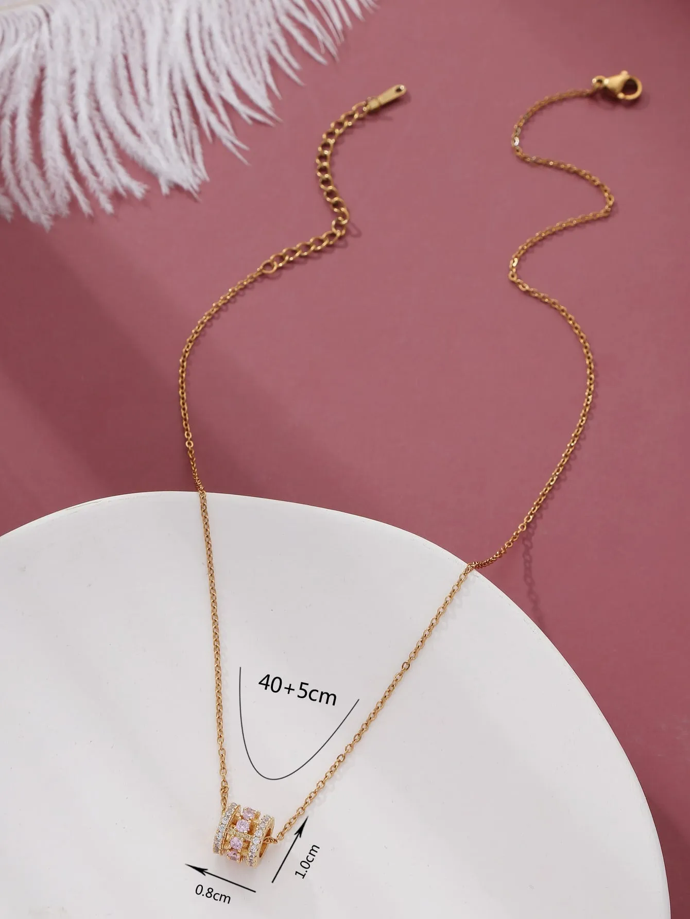 1pc Zirconia Decor Geometric Charm Necklace for Women Jewelry for Women Necklace