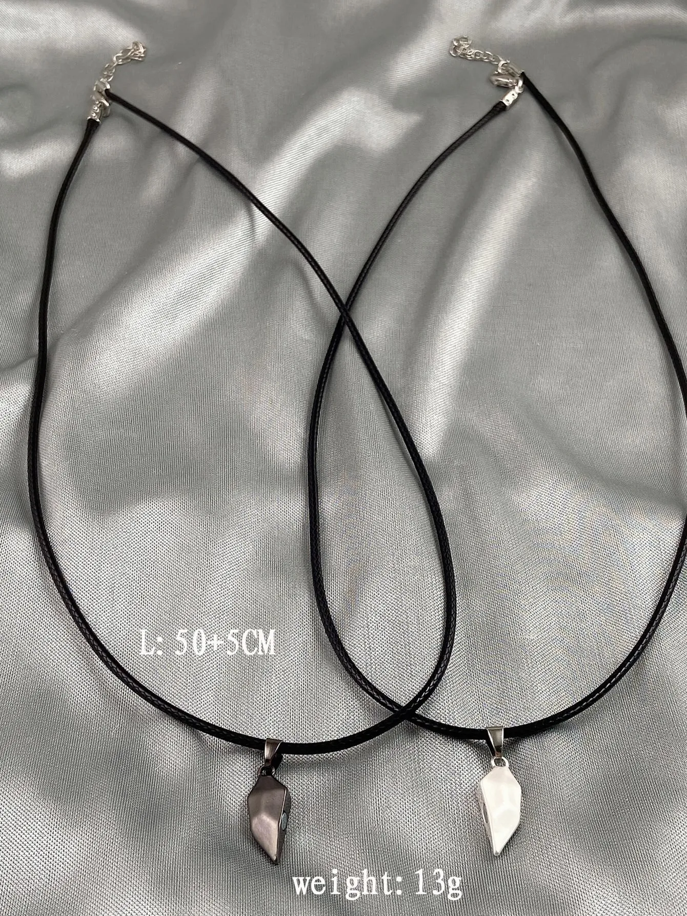 2pcs Geometric Heart Charm Necklace for Couples Friendship Necklace Creative