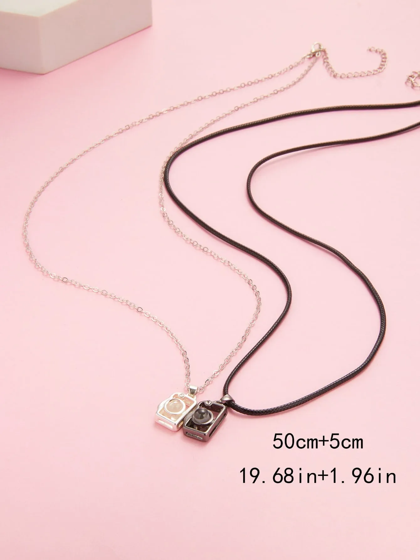 2pcs Magnetic Camera Charm Necklace for Women Jewelry for Women Gift for Her