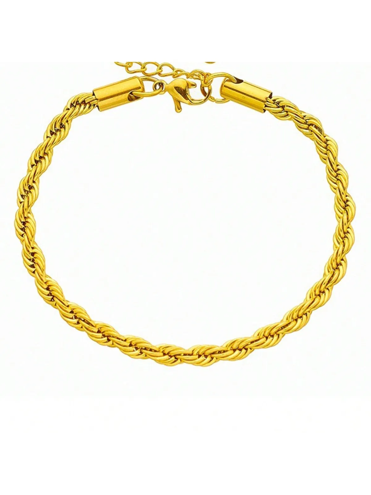 2pcs Stainless Steel Gold Color Chain Necklace Bracelets For Women Girl Fashion Non-Fading Lady Jewelry Set Accessories