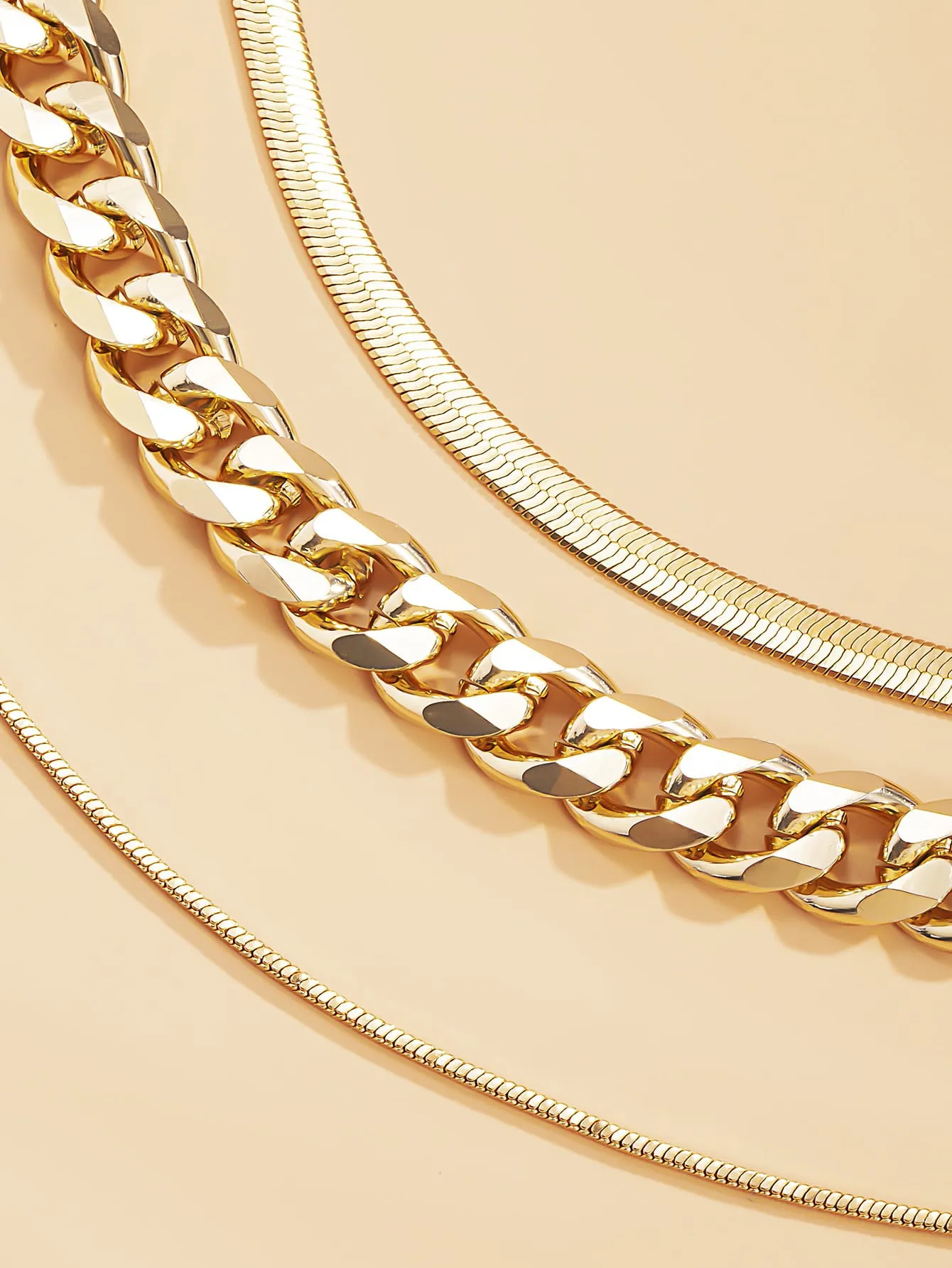 3pcs Minimalist Chain Necklace for Women Girls Accessories Jewelry Gifts Gift