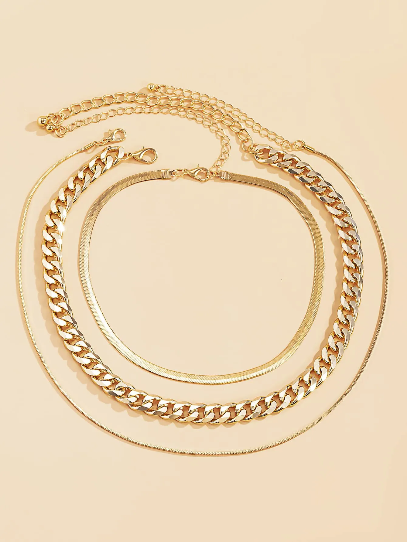 3pcs Minimalist Chain Necklace for Women Girls Accessories Jewelry Gifts Gift