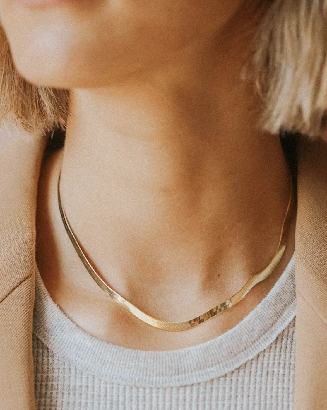 4.5mm Herringbone Chain - Gold Vermeil