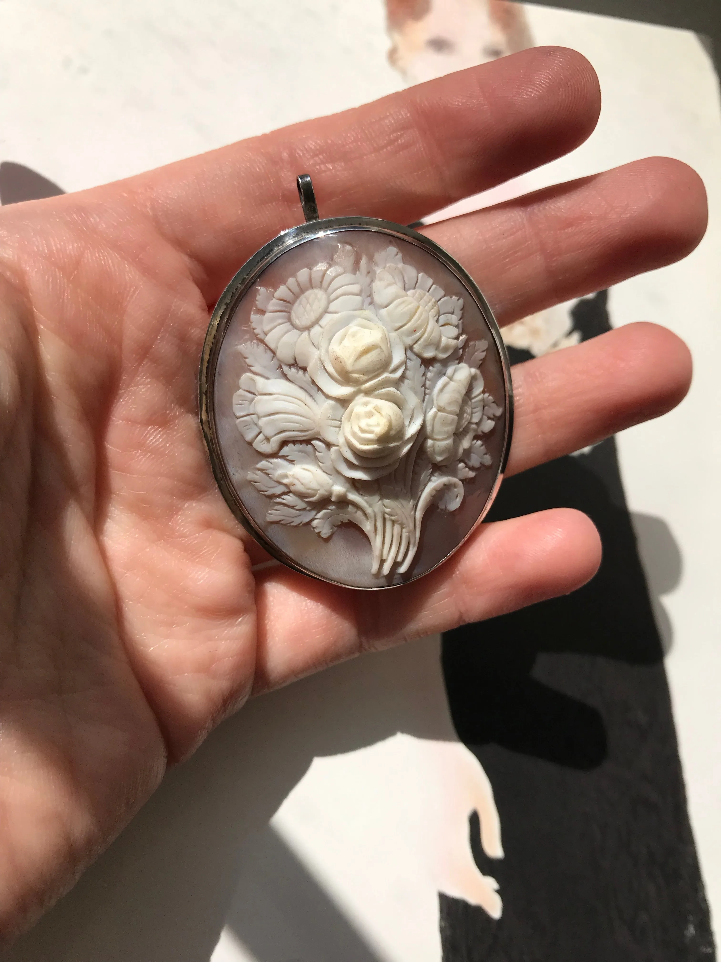 Antique Flower Cameo
