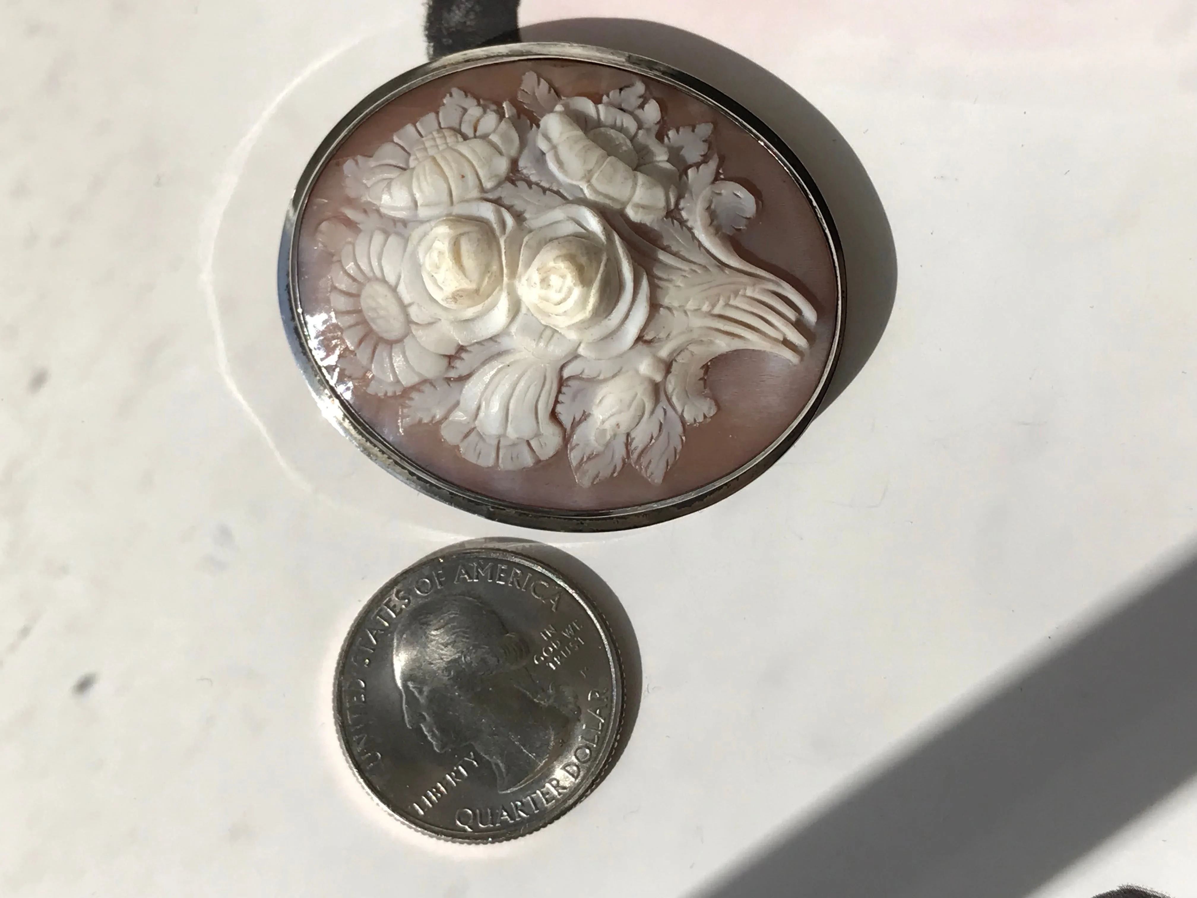 Antique Flower Cameo