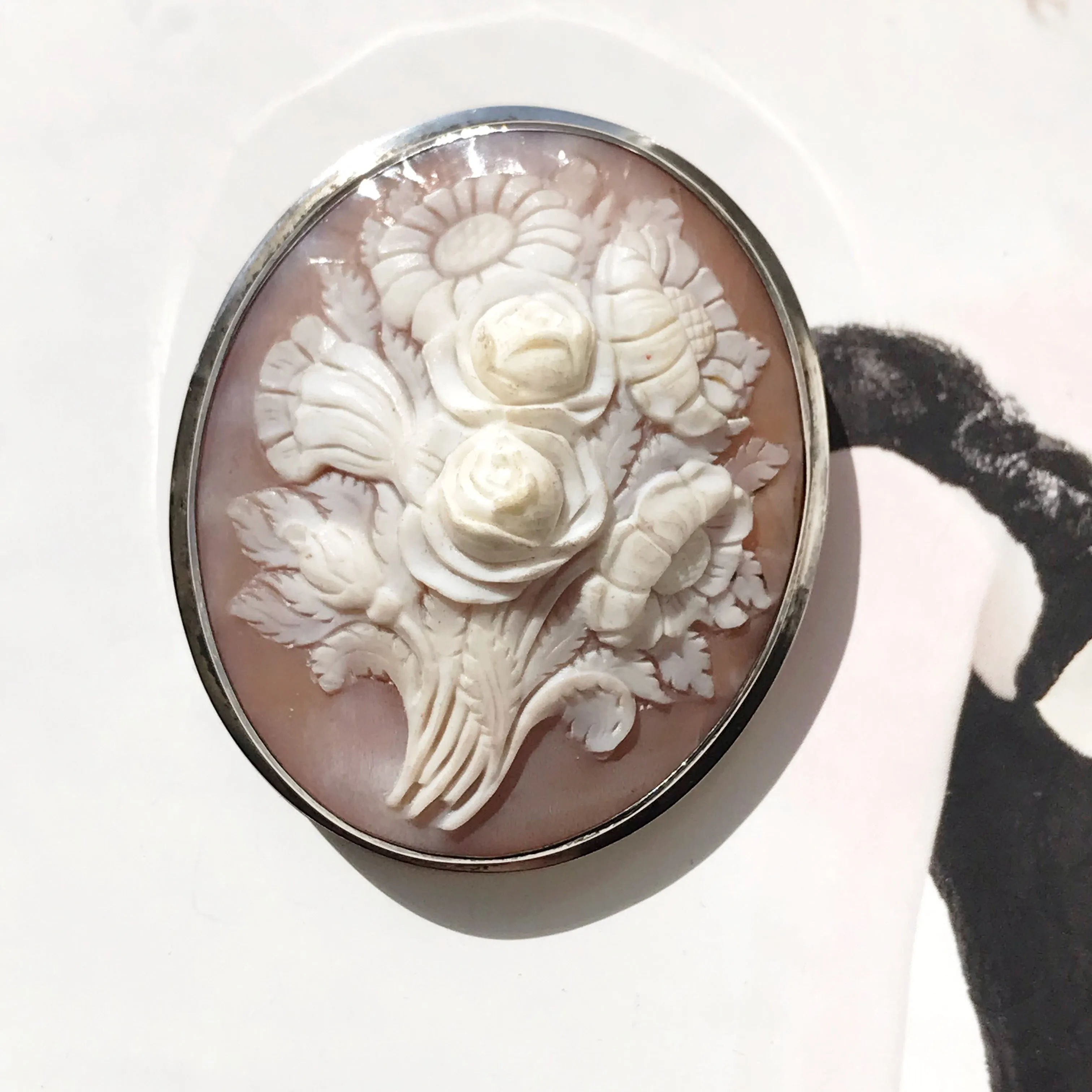 Antique Flower Cameo