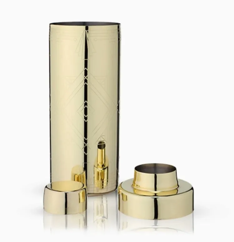 Art Deco Gold-Plated Cocktail Shaker