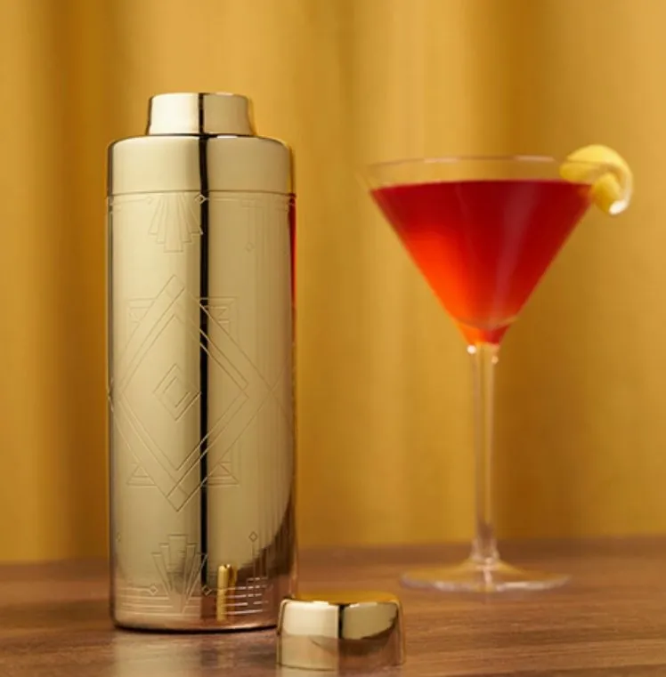Art Deco Gold-Plated Cocktail Shaker
