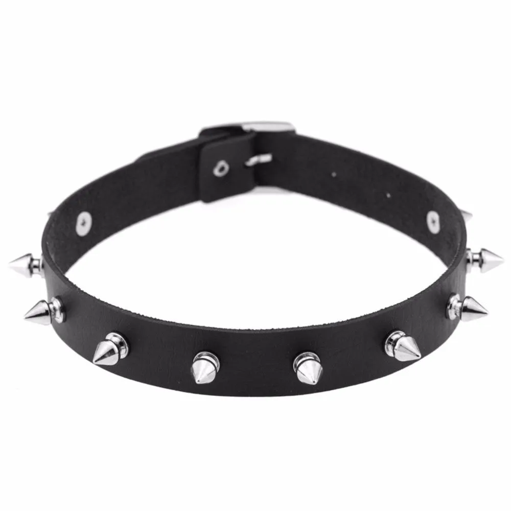 Black Gothic Spike Collar