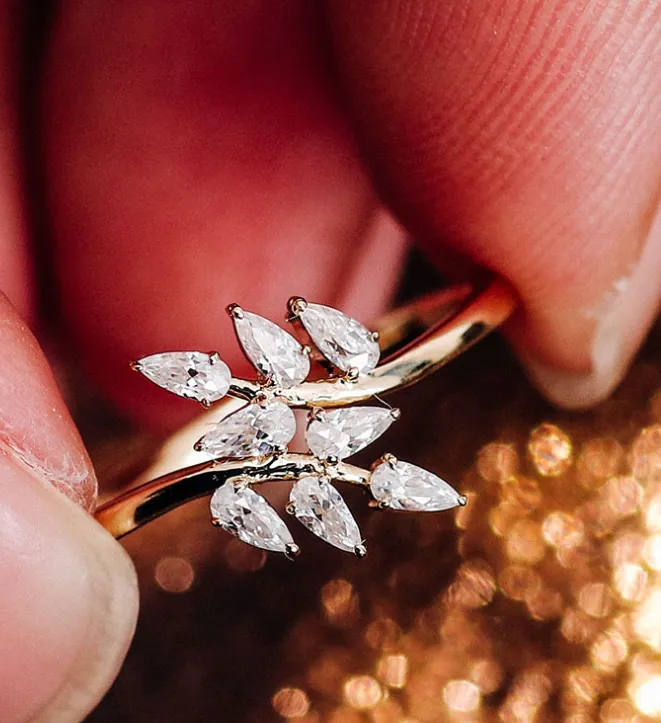 Brilliant 14k Solid Gold Moissanite Diamond Band,Anniversary Gift Wedding Rings/2215