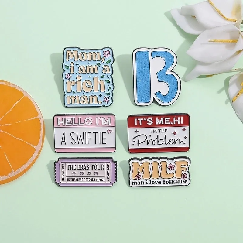 Cartoon Style Cute Modern Style Pin Geometric Letter Cat Alloy Plating Unisex Brooches
