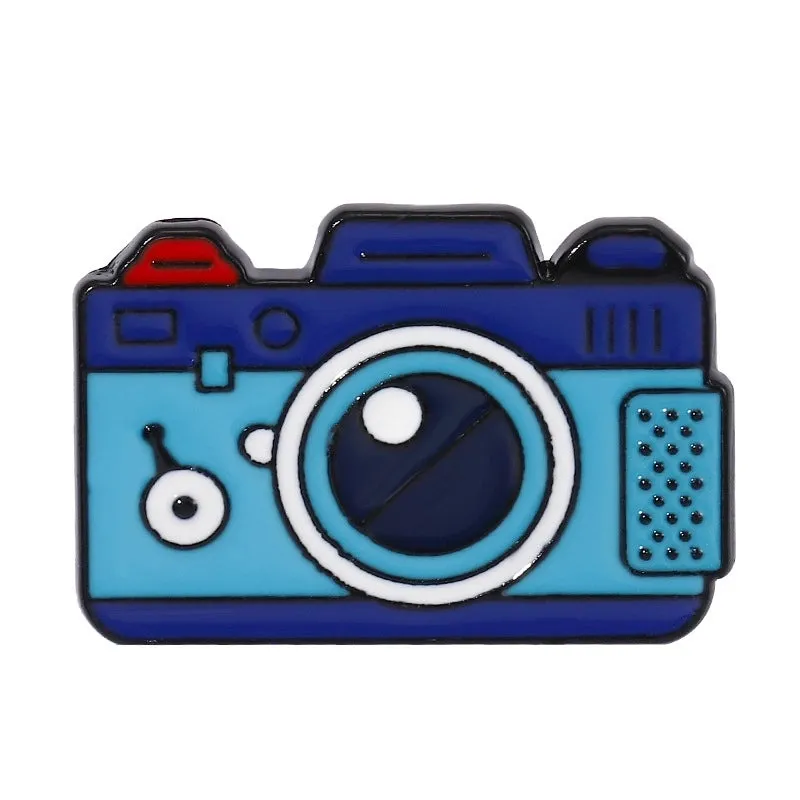 Cartoon Style Pin Geometric Camera Alloy Stoving Varnish Unisex Brooches