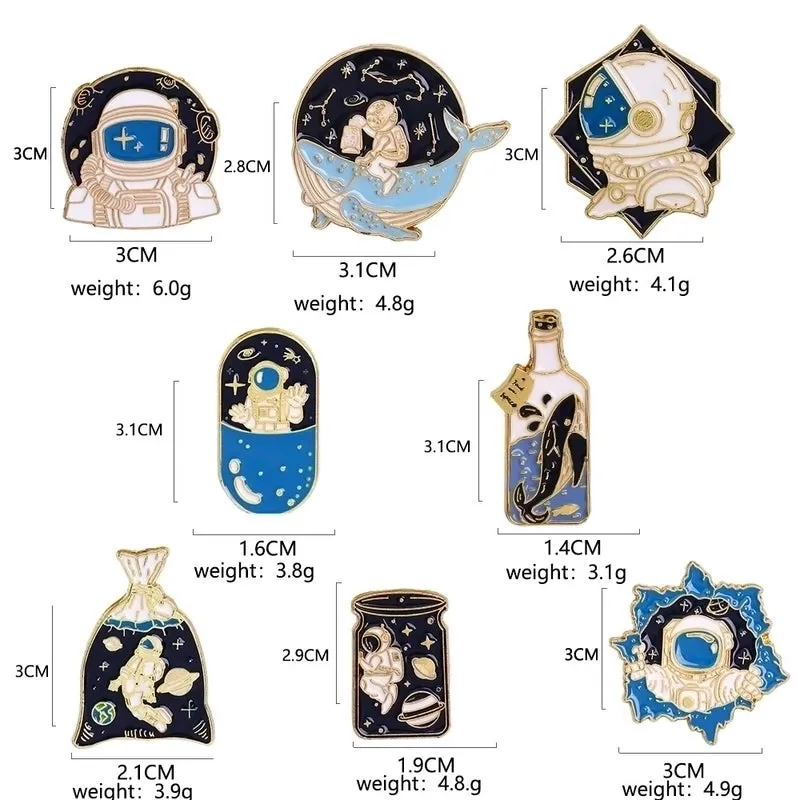 Cartoon Style Pin Geometric Starry Sky Alloy Enamel Unisex Brooches