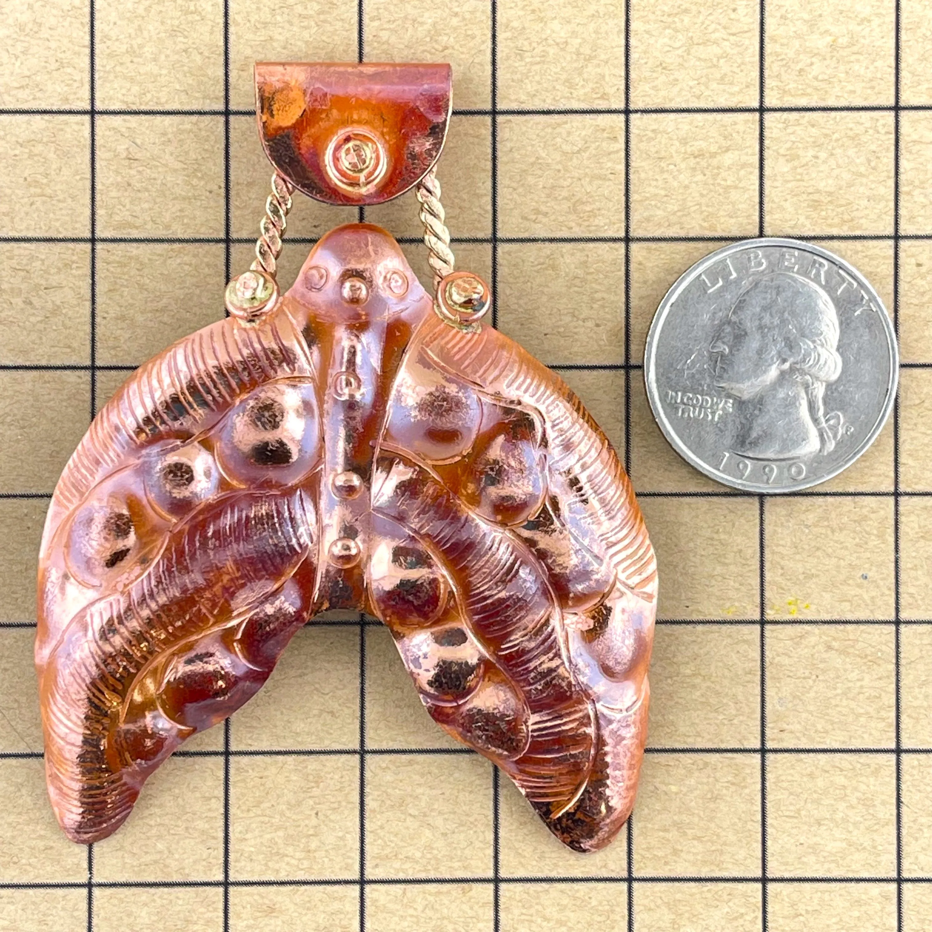Copper Mermaid's Tail Pendant