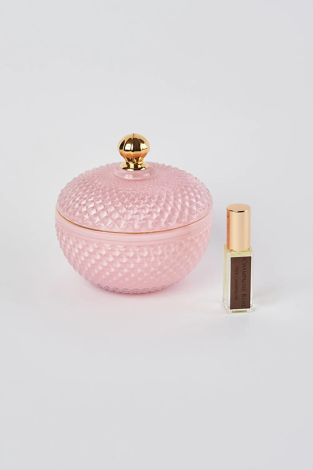 Côte Noire Round Art Deco Pink Candle
