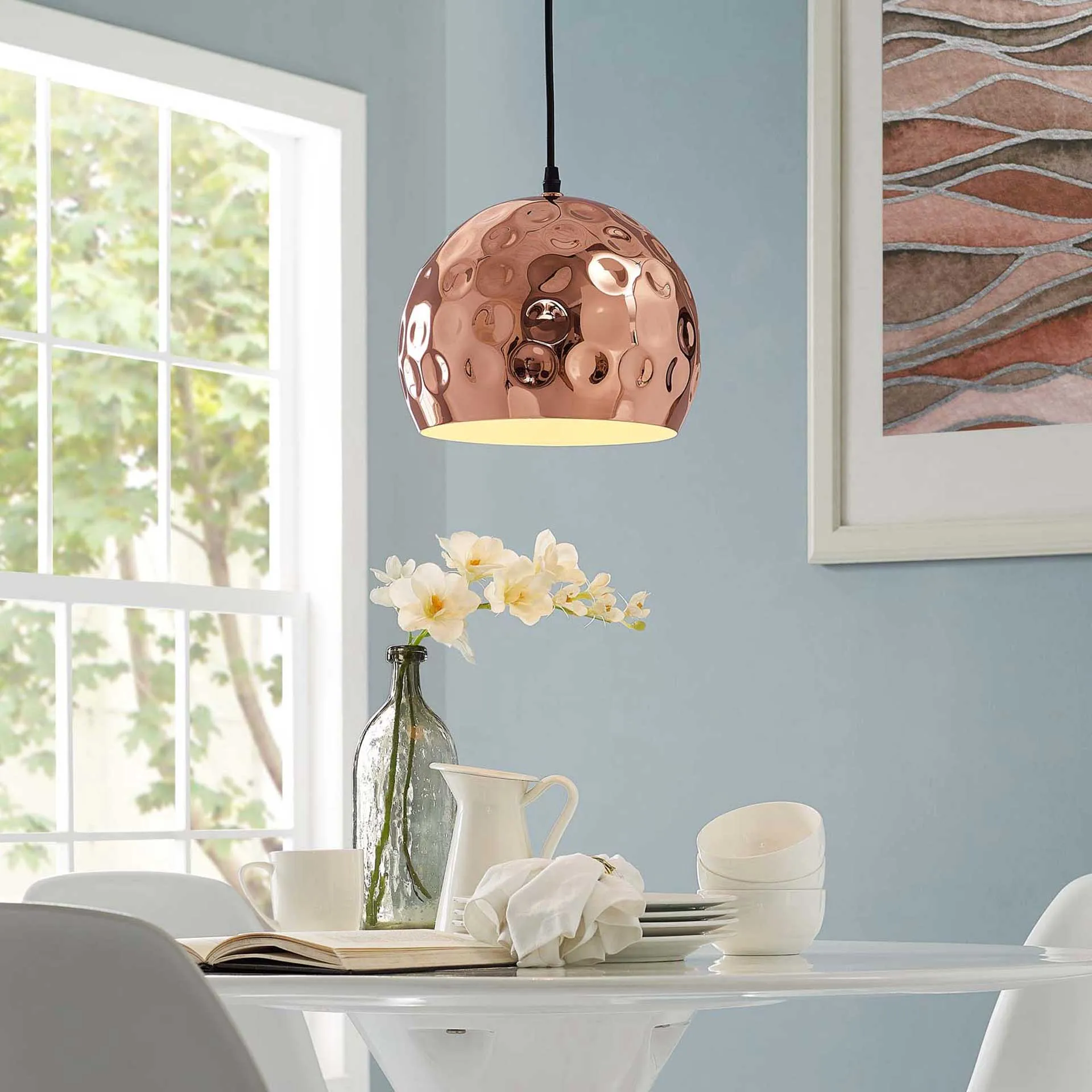 Darwin Half-Sphere Pendant Light Rose Gold