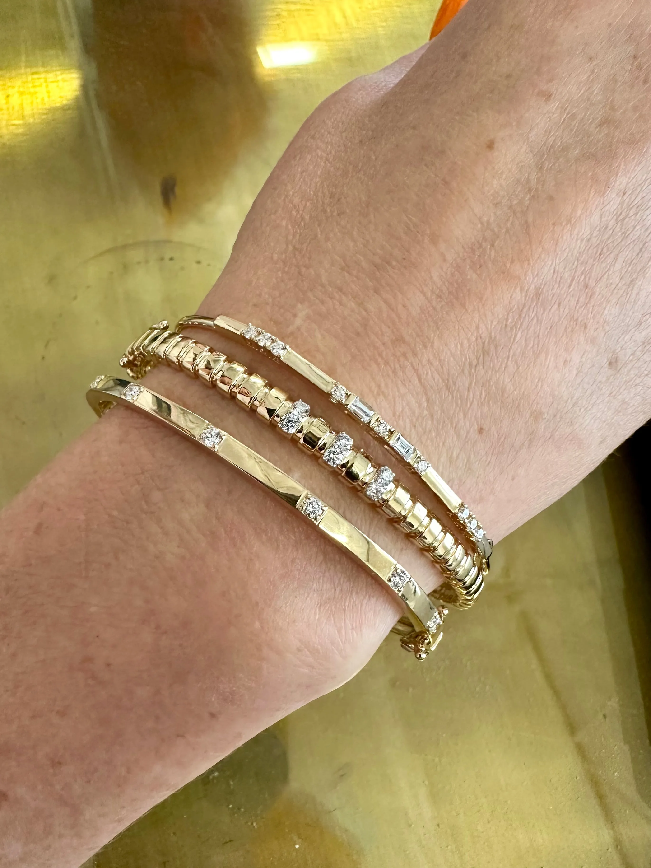 Diamond Ribbon Bangle Bracelet