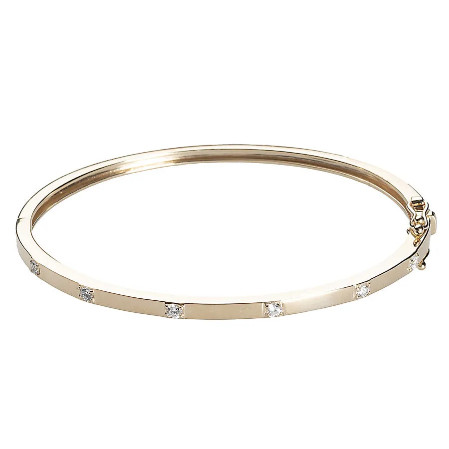 Diamond Ribbon Bangle Bracelet
