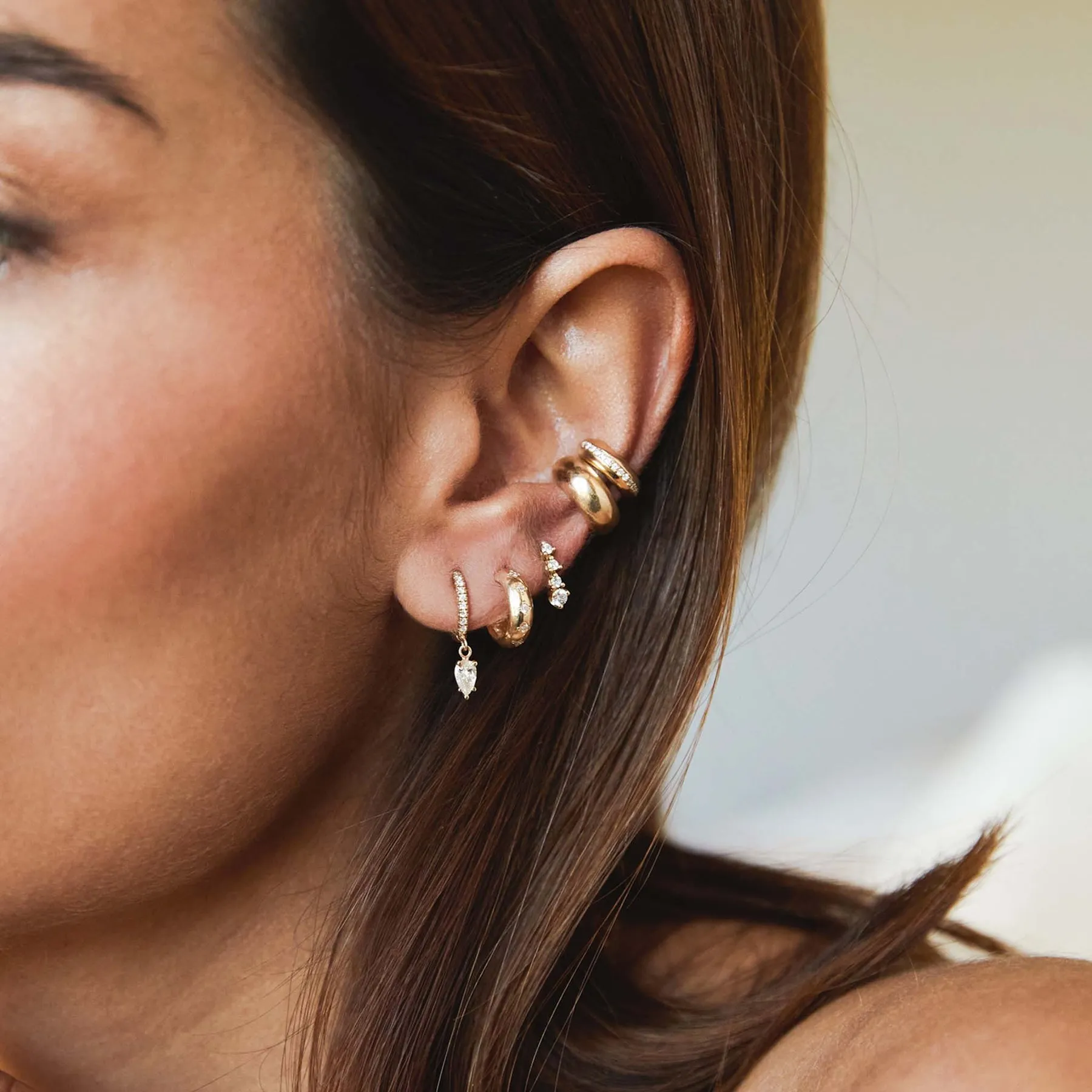 Diamond Tennis Short Drop Earrings | 14k