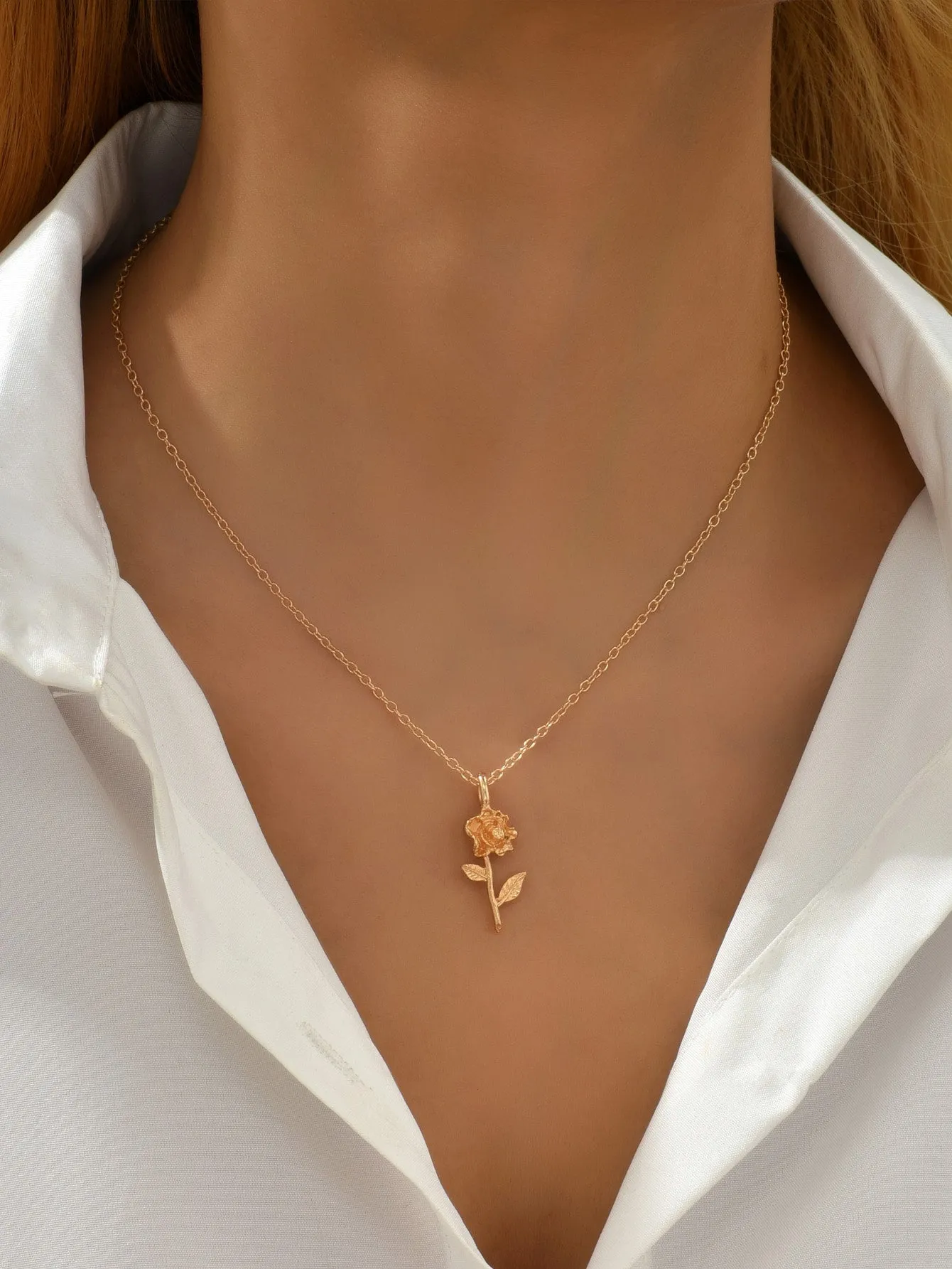 Flower Charm Necklace for Women Girls Accessories Jewelry Gifts Gift for Her