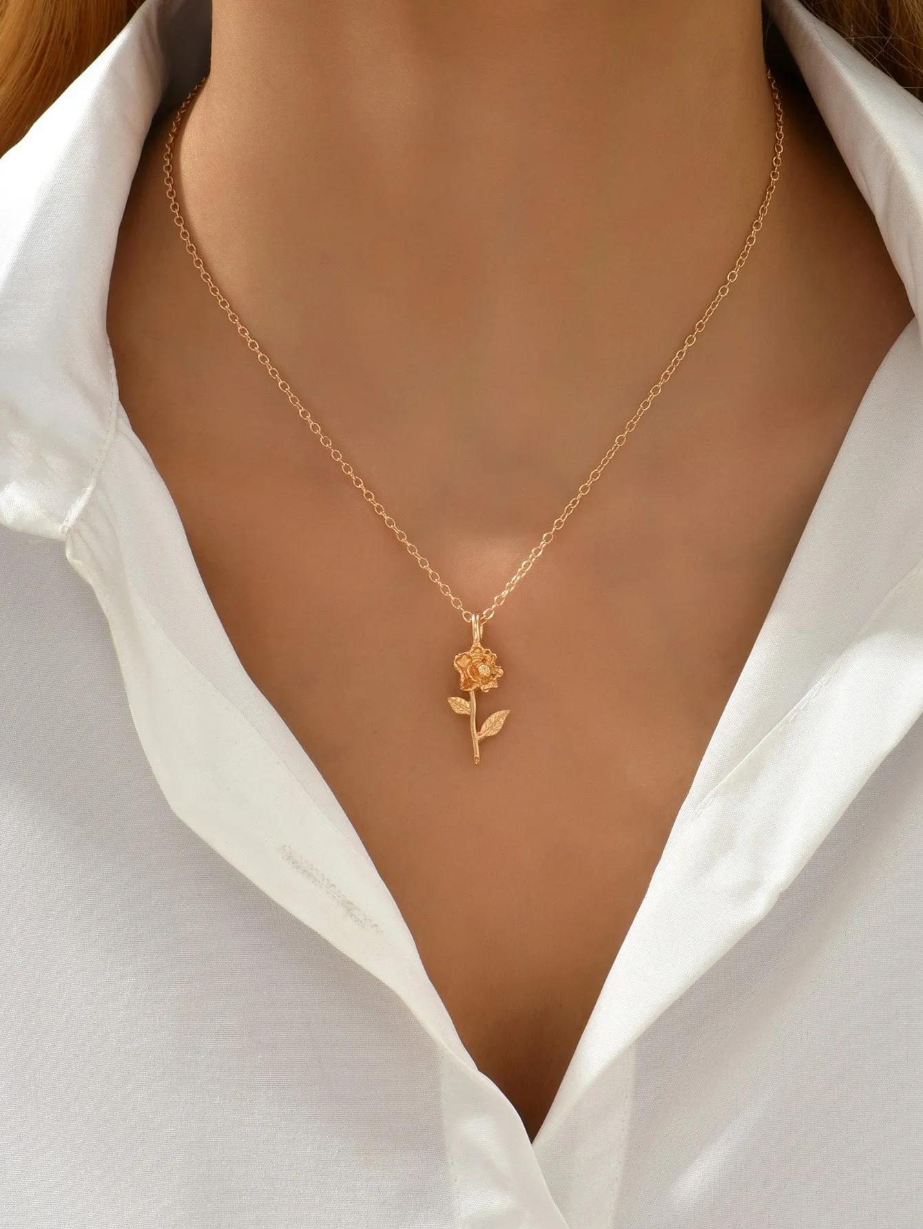 Flower Charm Necklace for Women Girls Accessories Jewelry Gifts Gift for Her