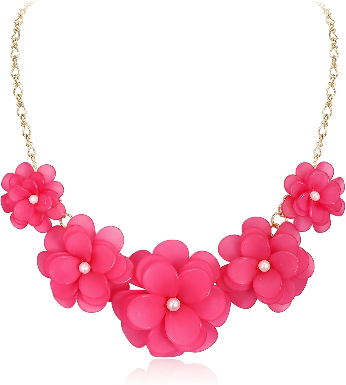 Flyonce Flower Collar Necklace, Floral Flowers Statement Summer Beach Chokers Necklaces for Women