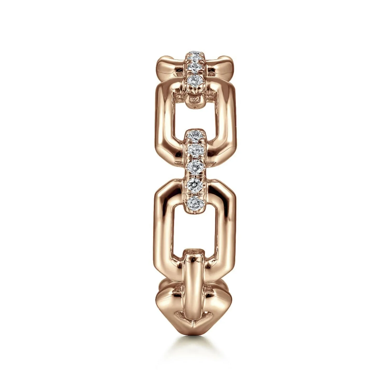 Gabriel & Co. Chain Link Ring Band with Diamond Connectors