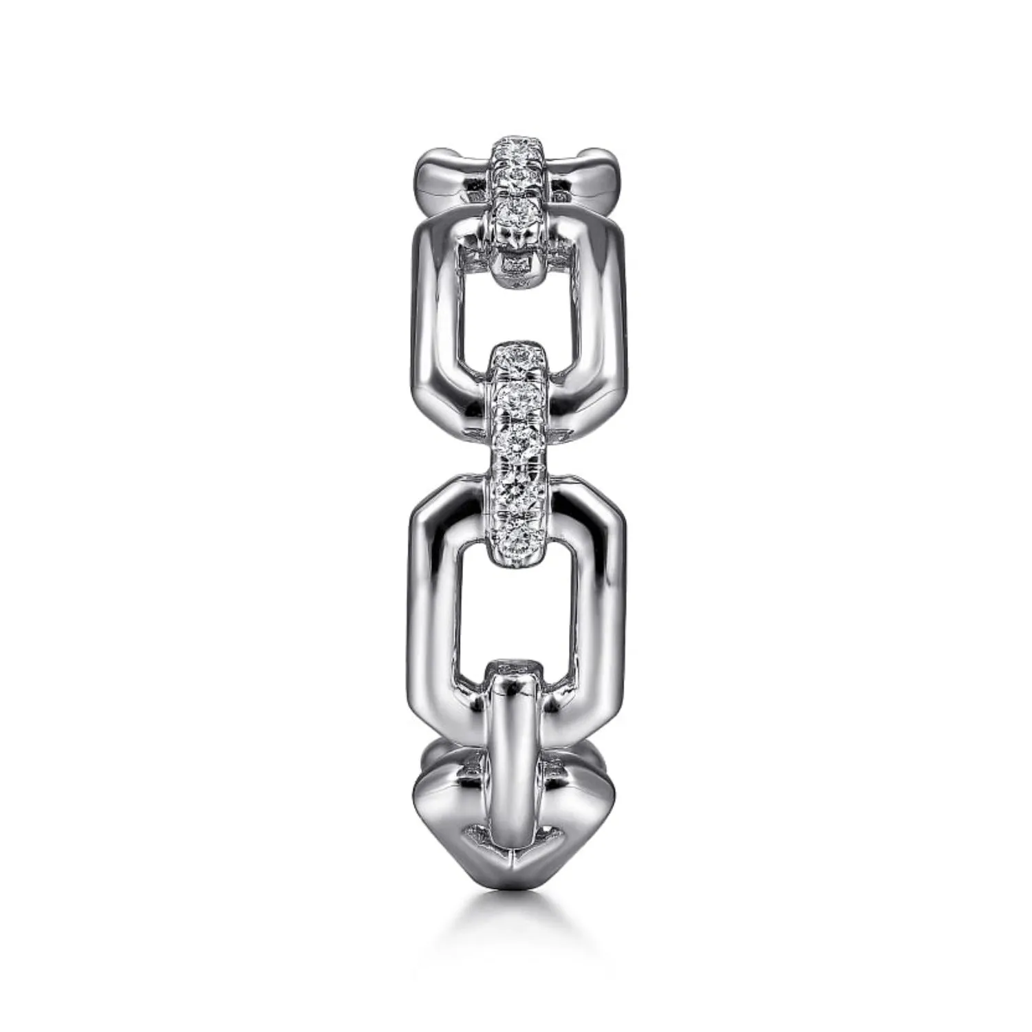 Gabriel & Co. Chain Link Ring Band with Diamond Connectors