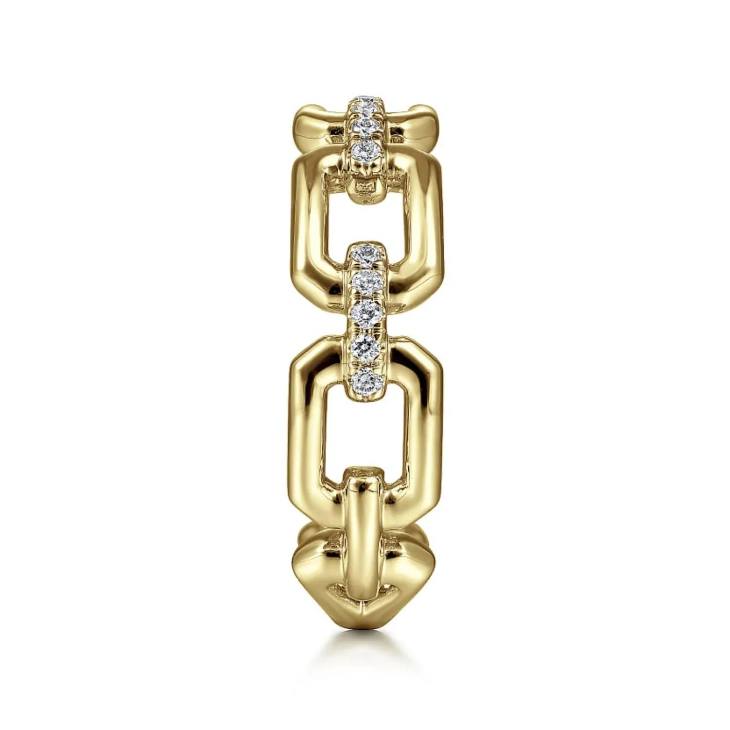Gabriel & Co. Chain Link Ring Band with Diamond Connectors