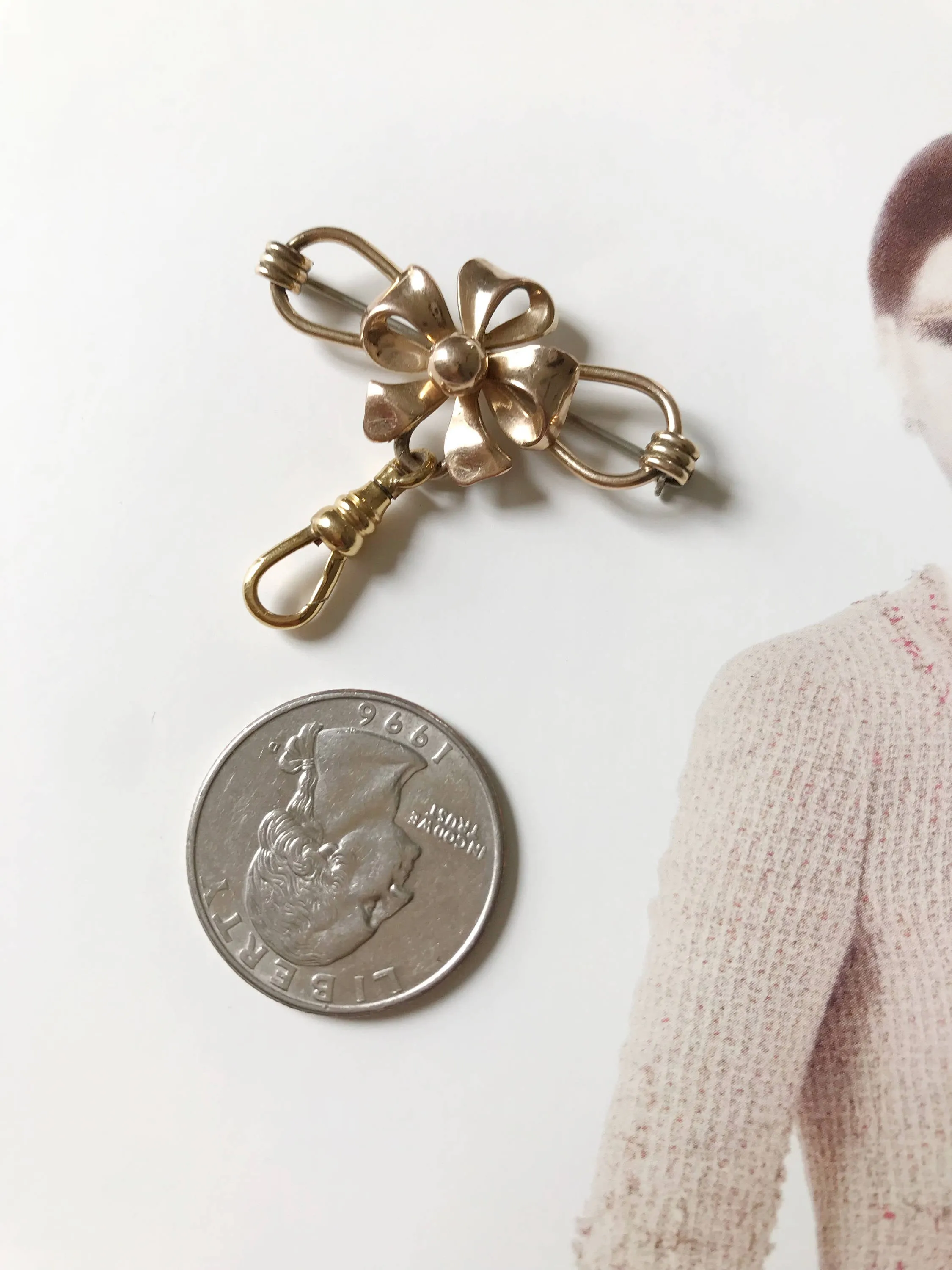 Gold Filled Flower Charm Holder and Pin