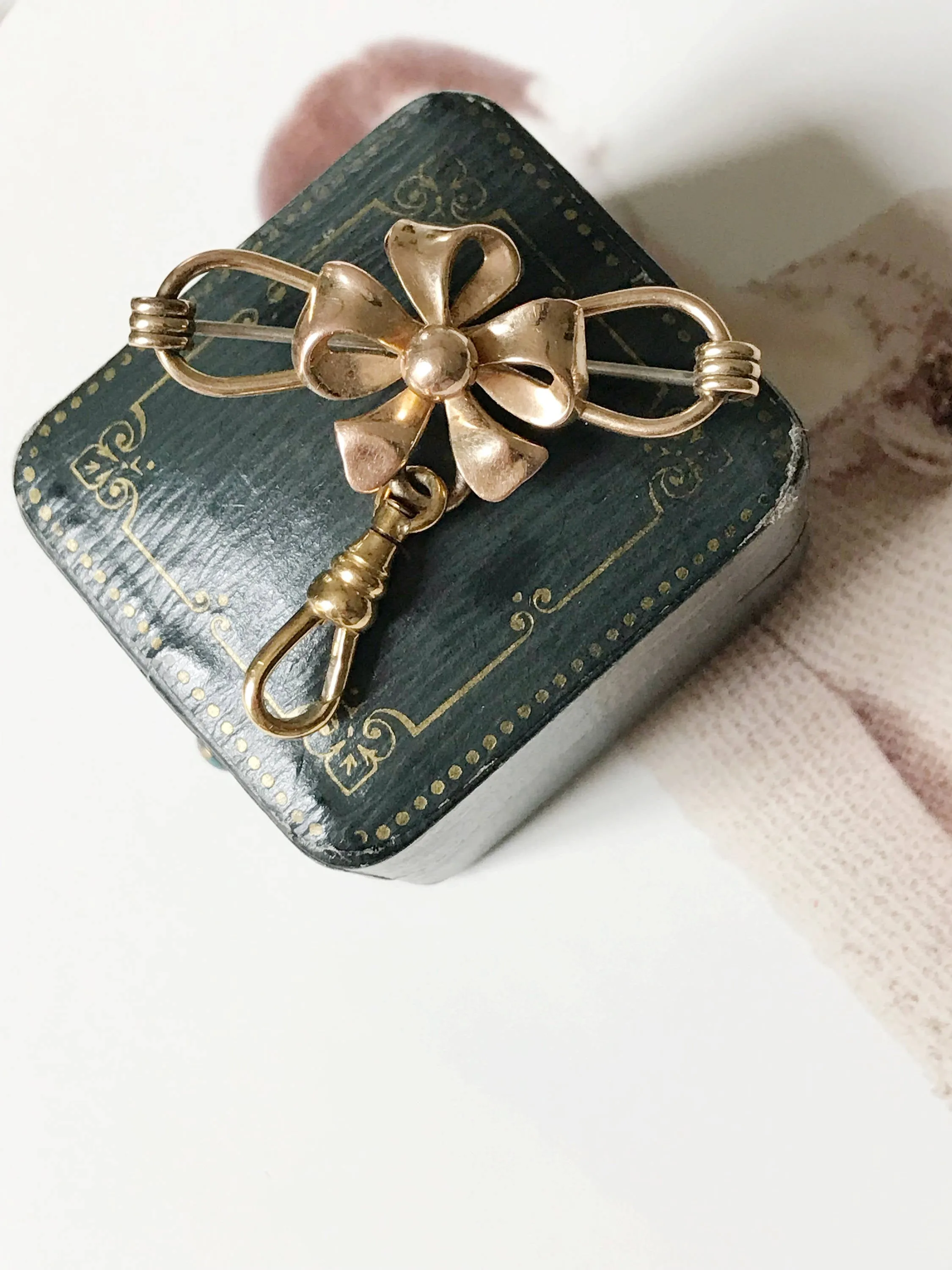 Gold Filled Flower Charm Holder and Pin