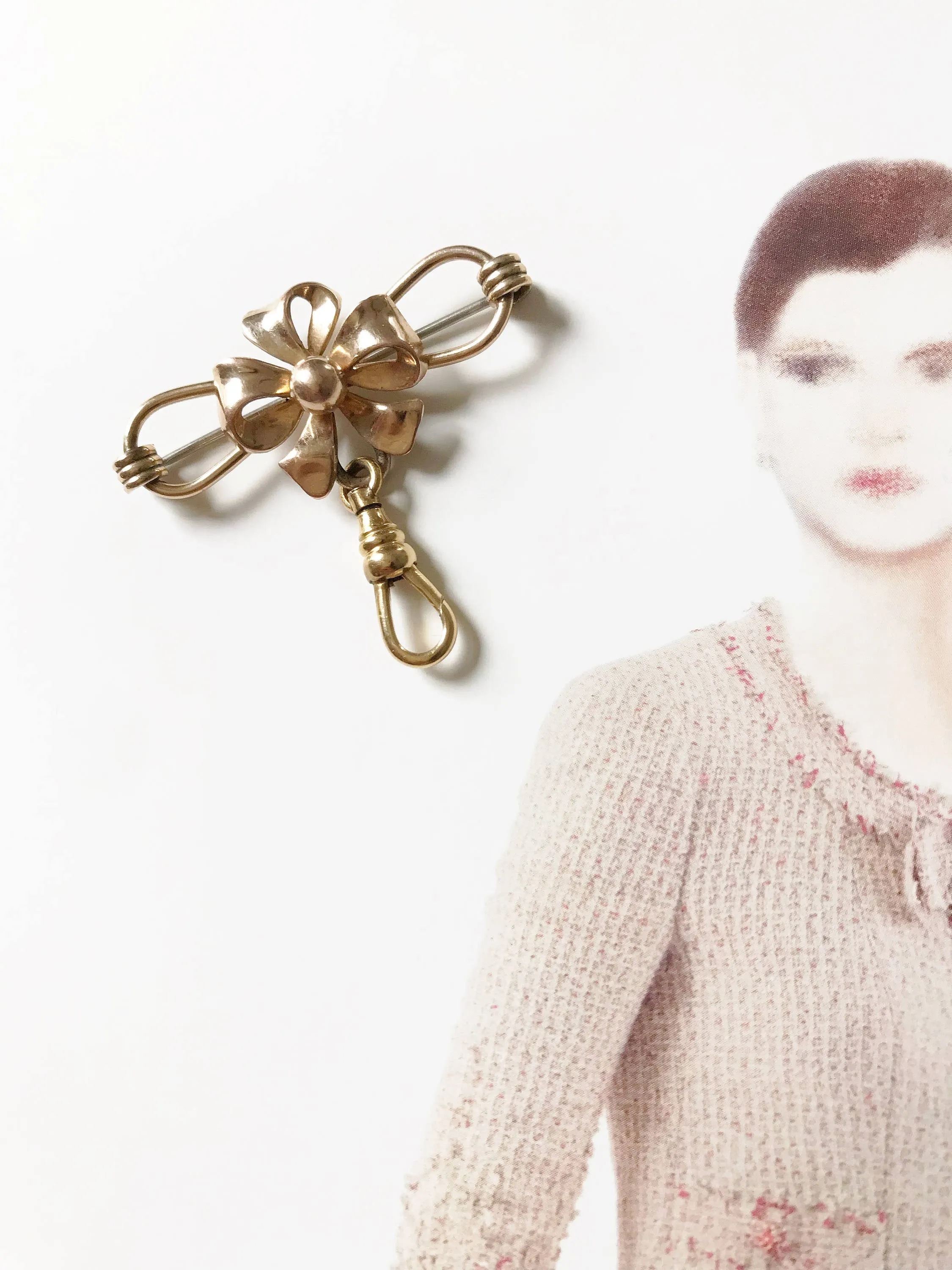 Gold Filled Flower Charm Holder and Pin