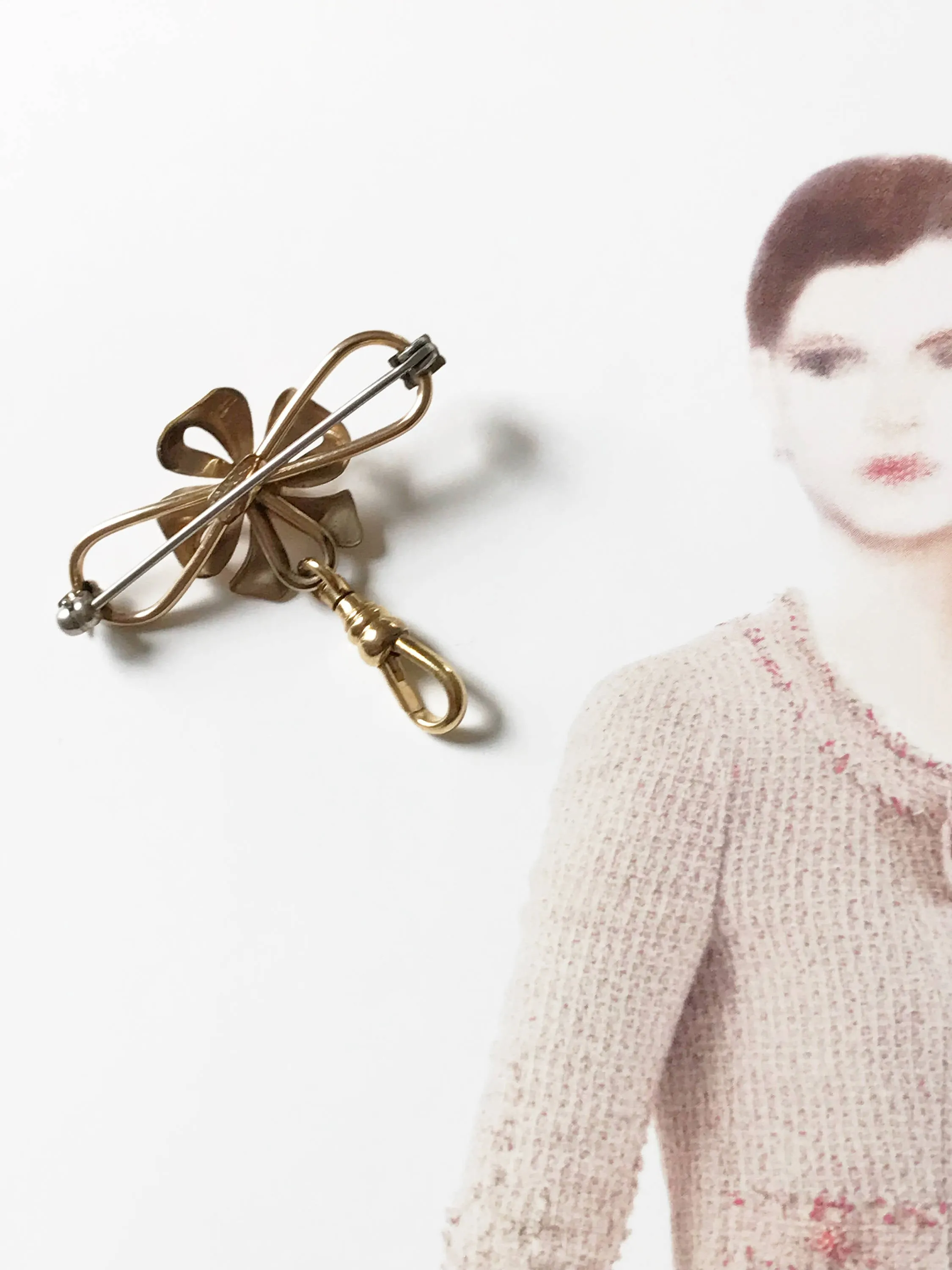 Gold Filled Flower Charm Holder and Pin