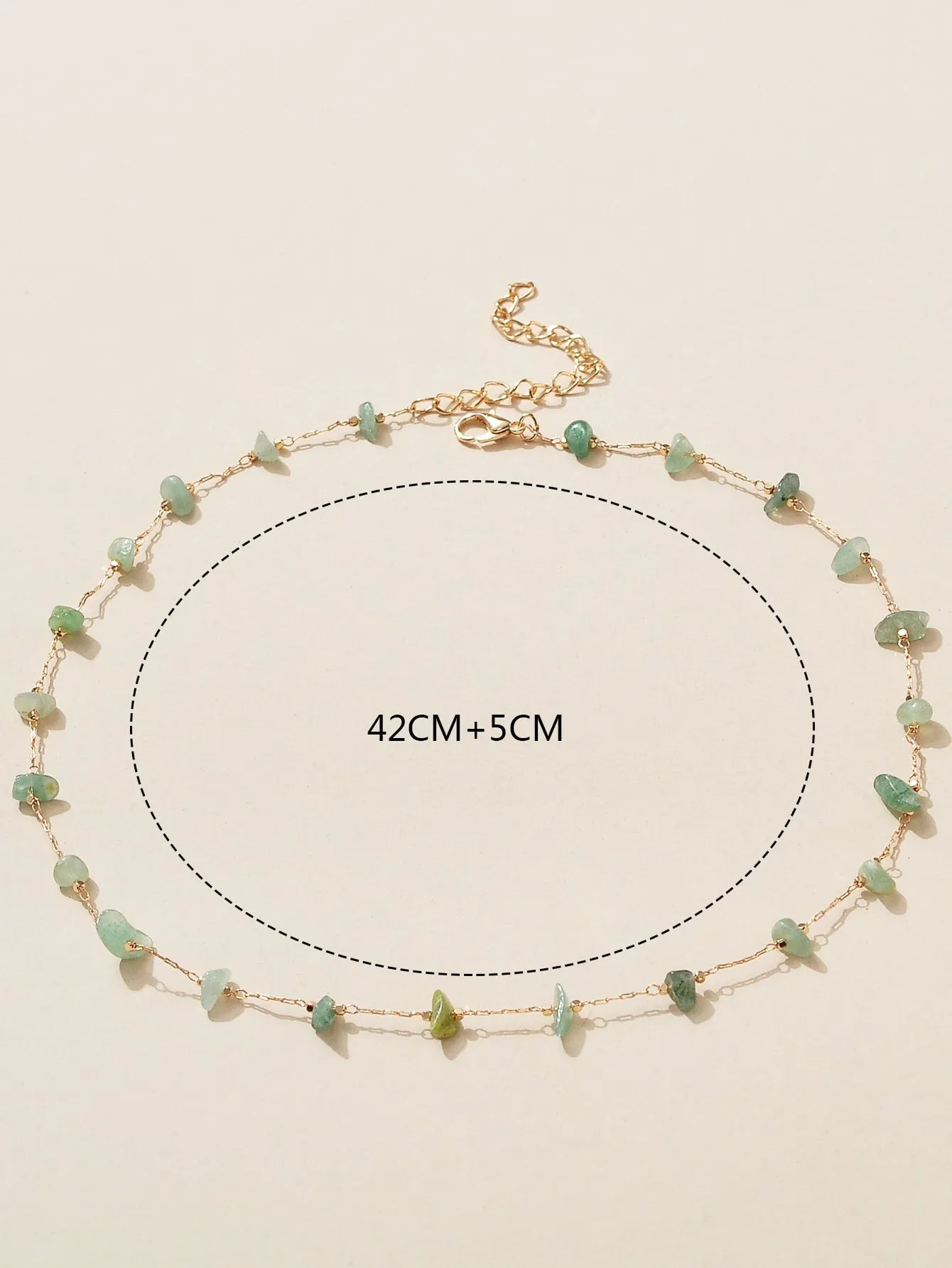 Green Stone Decor Necklace for Women Girls Accessories Jewelry Gifts Gift for