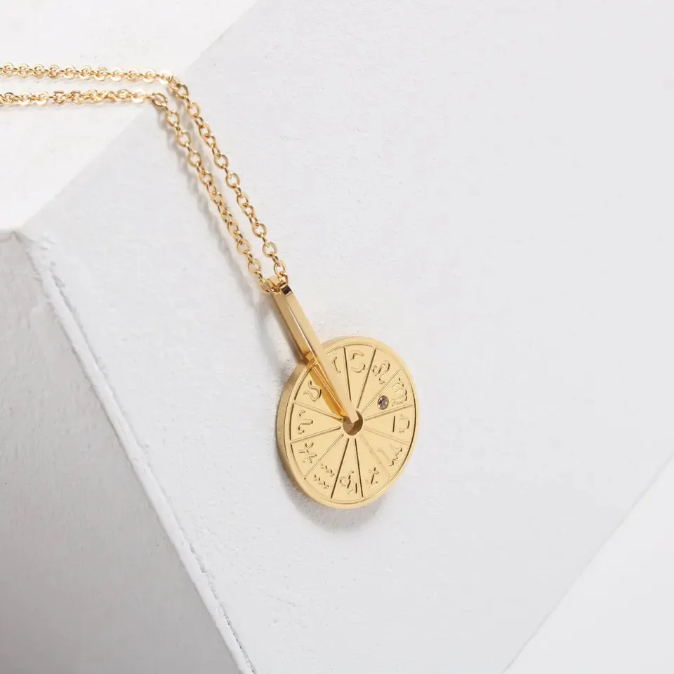 Horoscopes Crystal Inlaid Pendant Necklace