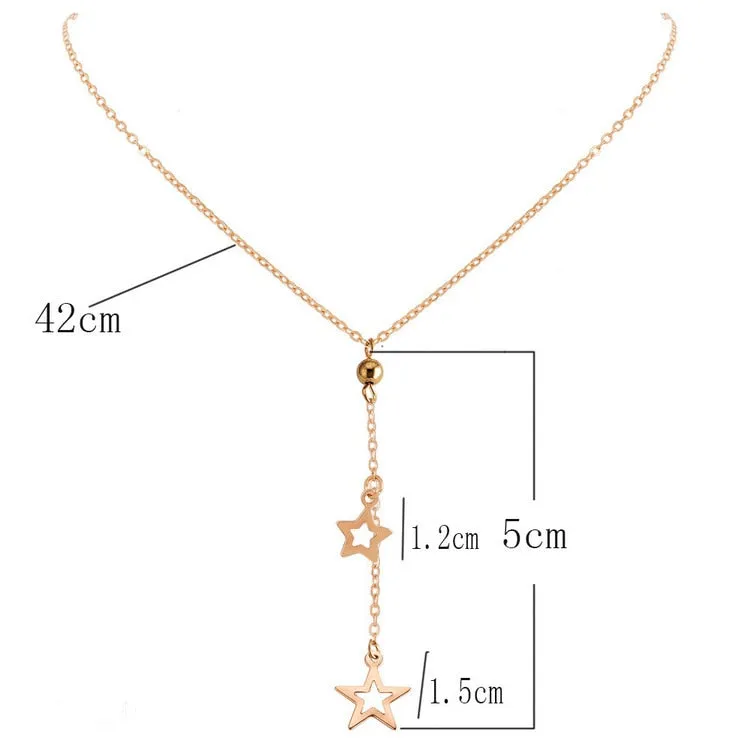Hot Fashion Pentagram Necklaces & Pendants Heart Charms Statement Short Necklaces Women Jewelry Chokers Necklace Collier Fleurs