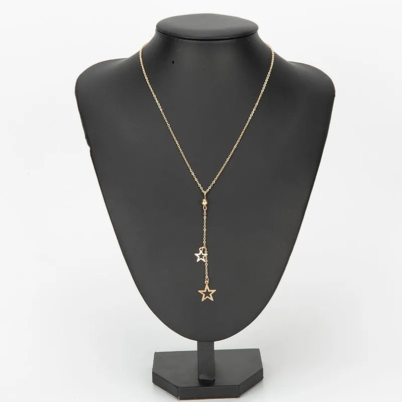 Hot Fashion Pentagram Necklaces & Pendants Heart Charms Statement Short Necklaces Women Jewelry Chokers Necklace Collier Fleurs