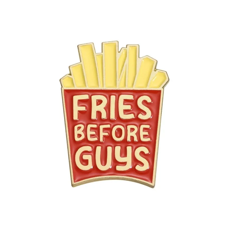 IG Style Cartoon Style Pin Geometric Letter French Fries Alloy Plating Unisex Brooches