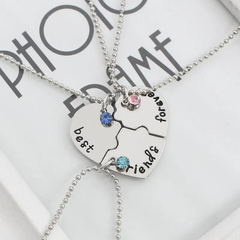Korean Fashionable Women Necklac Chain 3 Piece Set Best Friend