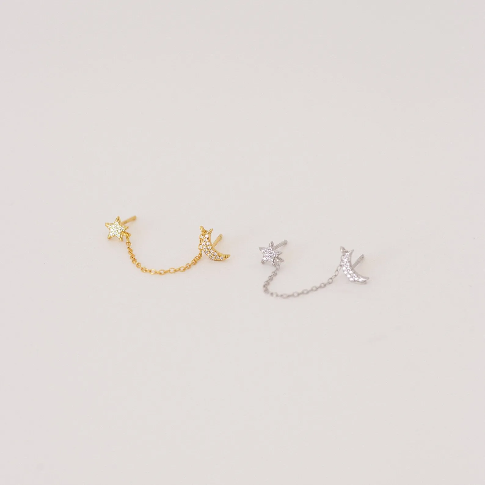 Luna Moon & Star Chain Earrings