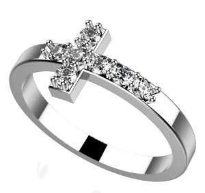 MD1013: Cross ring with Swarovski zirconia