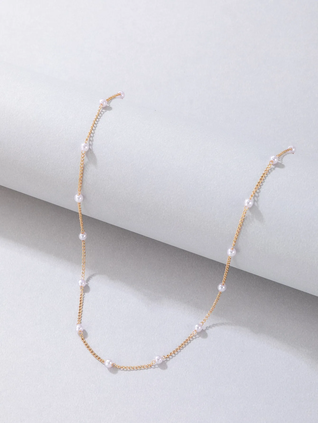 Metal and Pearl Decor Choker Neckalce for Women Girls Accessories Jewelry Gifts