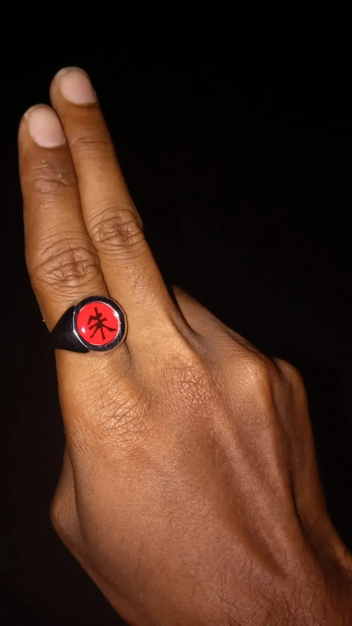 Naruto Anime | Itachi Uchiha Design | Adjustable Unisex Metal ring|