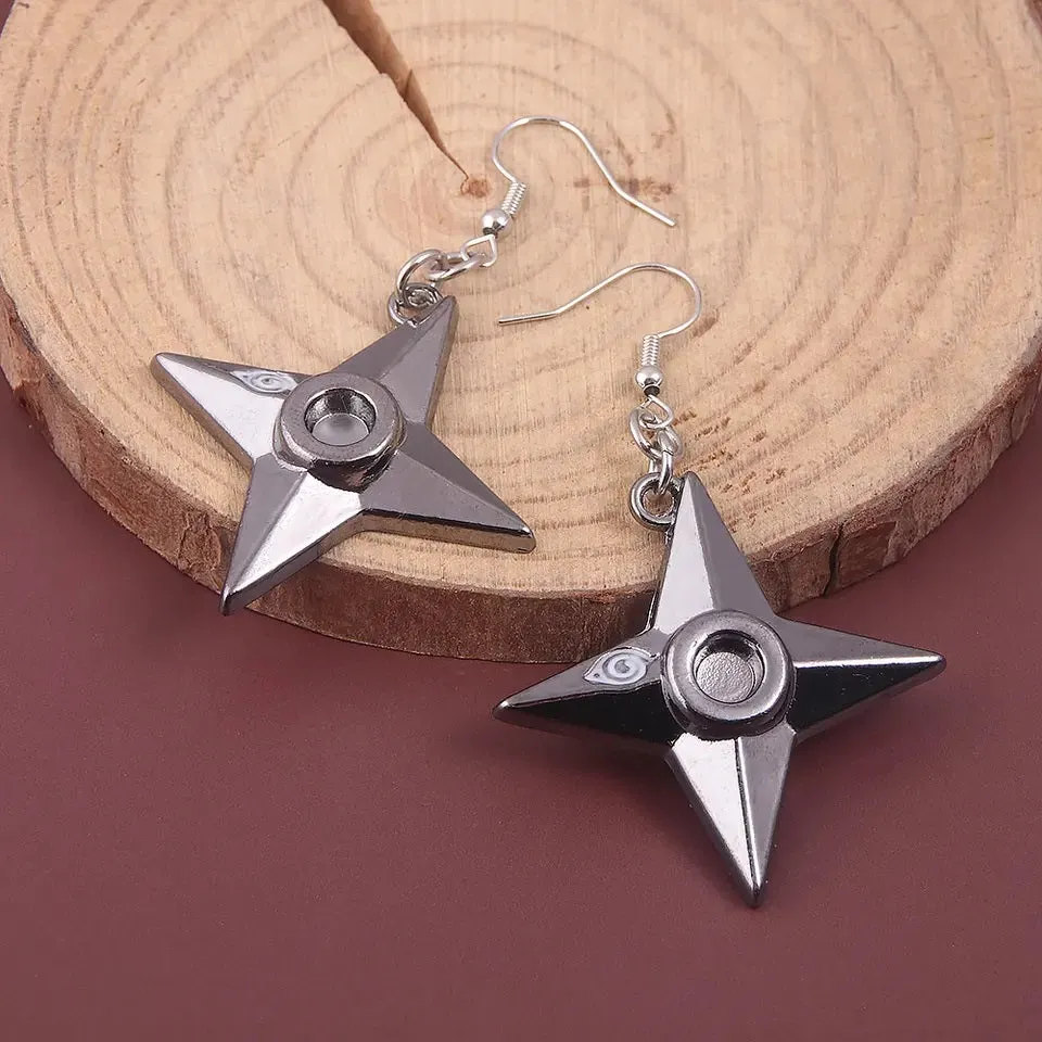 Naruto Shuriken Earrings Anime Cosplay Pendants Accessories Jewellery