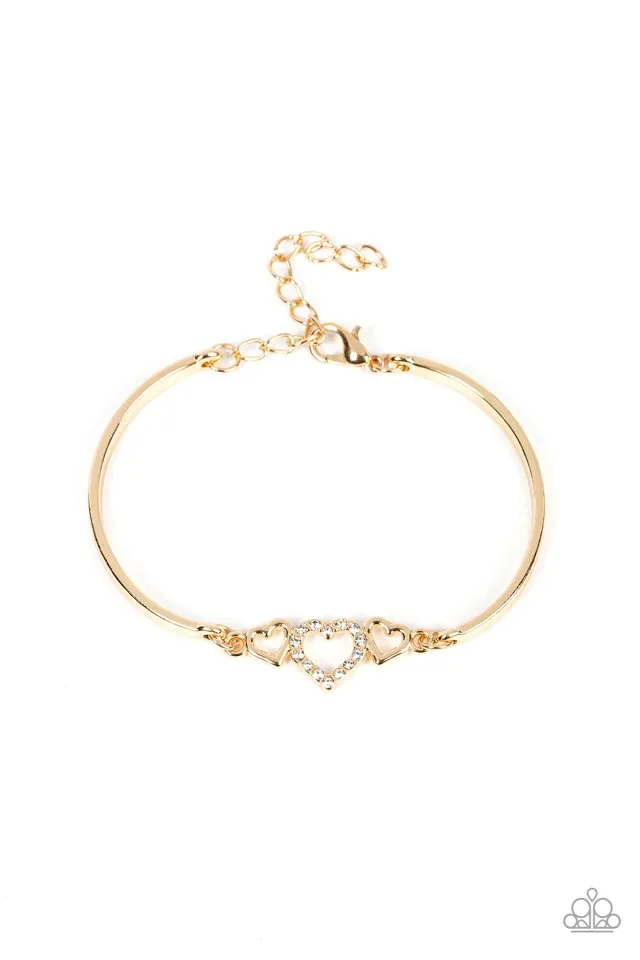 Paparazzi Bracelet ~ Cupids Confessions - Gold