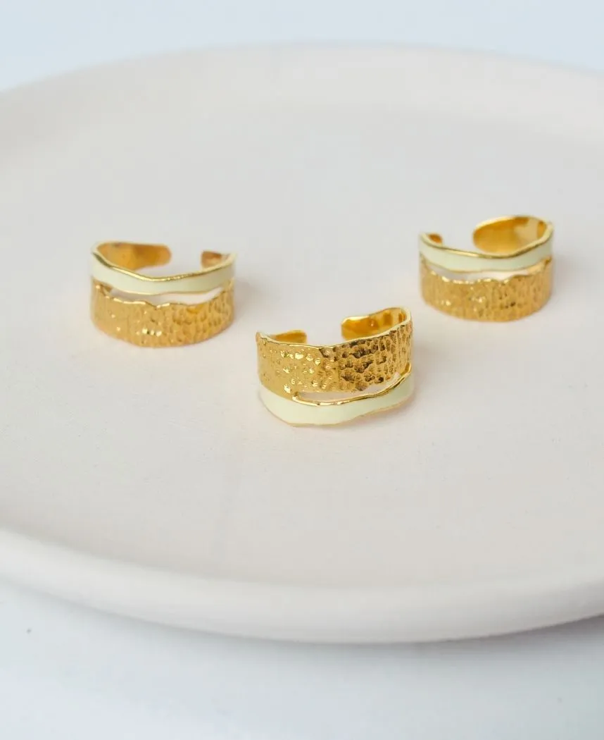 Pearl Enamel Ring Set