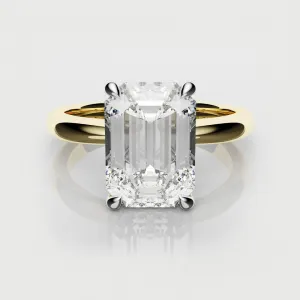 Platinum & 18ct Yellow Gold Emerald Cut Solitaire Engagement Ring